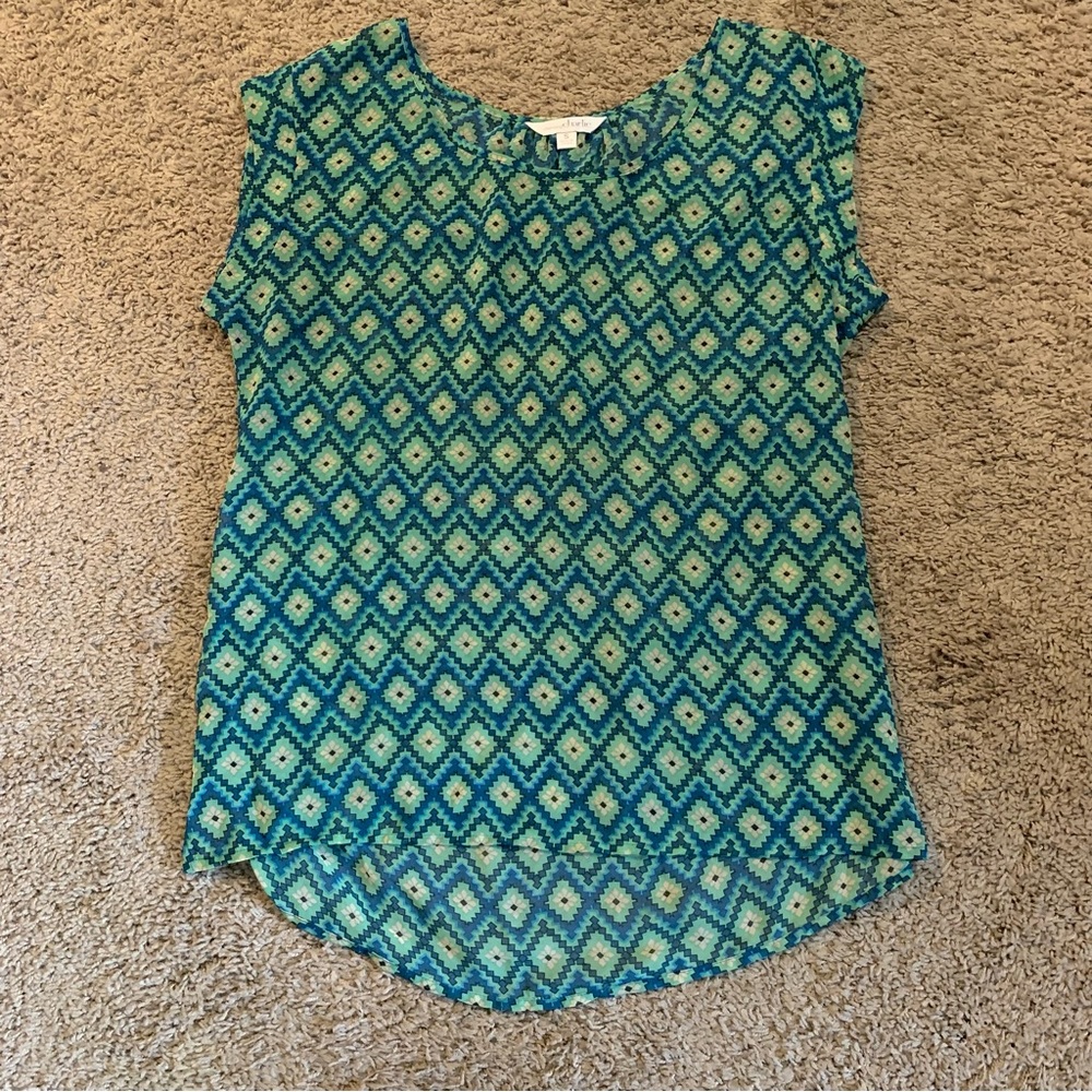 Charming Charlie Sheer Top Blouse Small